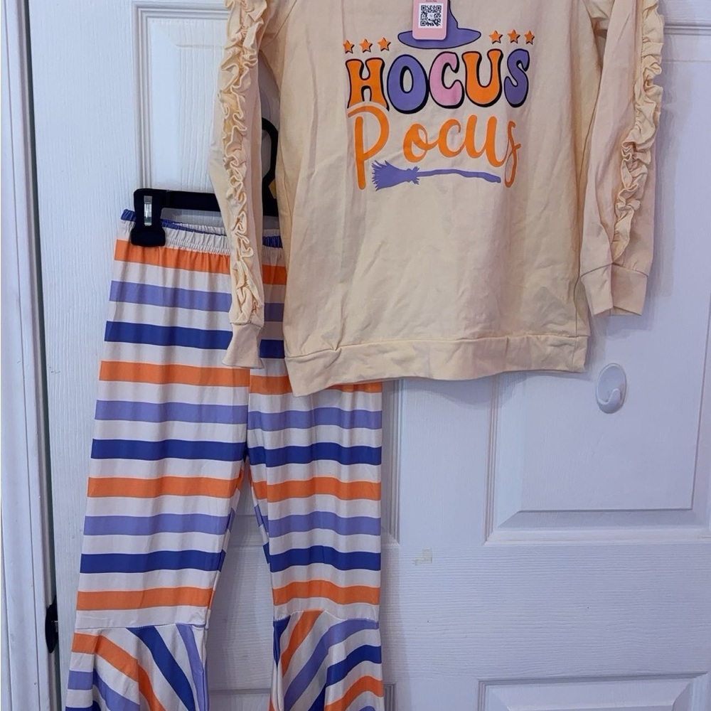 Hocus Pocus Kids Pajama Set - Beige and Blue